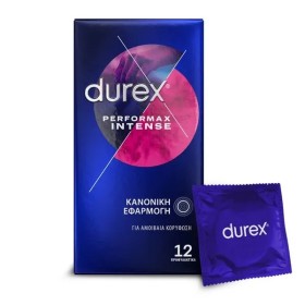 Durex Προφυλακτικά με Κουκκίδες, Ραβδώσεις & Επιβραδυντικό Τζελ Performax Intense με Κανονική Εφαρμογή 12τεμ