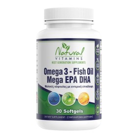 Natural Vitamins Omega 3 Fish Oil Mega EPA/DHA 30softgels