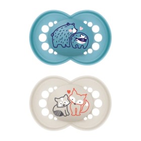 Mam Original Ορθοδοντικές Πιπίλες Σιλικόνης για 16+ μηνών Σιέλ/Μπεζ Αγόρι, 2 τεμάχια