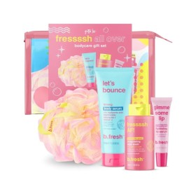 Fressssh all over travel gift set με body serum 100ml, body wash 100ml, lip serum15ml & σφουγγάρι - BFresh