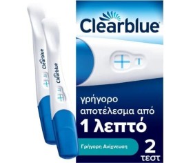 Clearblue Τεστ Εγκυμοσύνης Γρήγορη Ανίχνευση 2τμχ