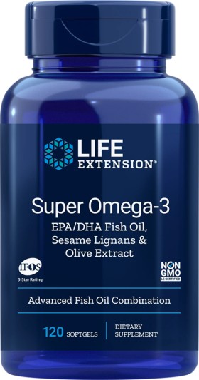 Life Extension Super Omega-3 EPA/DHA With Sesame Lignans And Olive Fruit Extract, 120 Μαλακές Κάψουλες