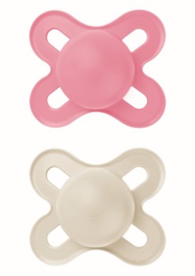 Mam Original Start Ορθοδοντική Πιπίλα Σιλικόνης για 0-2m Ροζ/Γκρι, 2τμχ