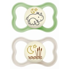 Mam Air Night Ορθοδοντικές Πιπίλες Σιλικόνης για 16+ μηνών Γκρι/Βεραμάν Unisex 2τμχ