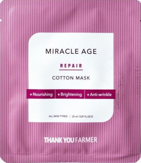Thank You Farmer Miracle Age Repair Cotton Mask Υφασμάτινη Μάσκα Θρέψης Προσώπου 25ml