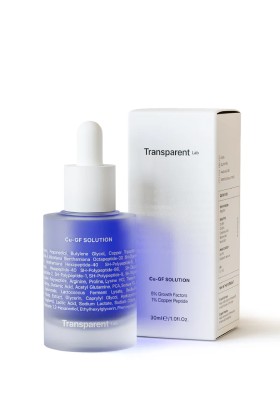 Transparent Cu-GF Solution 30ml-Θεραπεία αντιγήρανσης με πεπτίδιο χαλκού και αυξητικούς παράγοντες 30ml