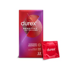 Durex Προφυλακτικά Πολύ Λεπτά Sensitive Έξτρα Λιπαντικό 12τεμ