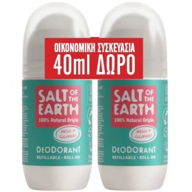 Salt of the Earth Promo Melon & Cucumber Refillable Deodorant Αποσμητικό Roll-On 2x75ml