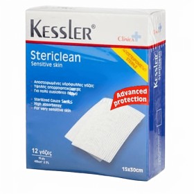 Kessler Stericlean Sensitive Skin Αποστειρωμένες Γάζες 15x30cm, 12τεμ