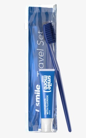 Hiskin Smile More Toothbrush and toothpaste travel set – Mint 30 ml