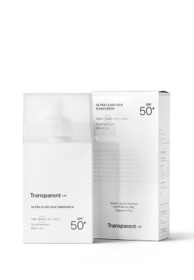 Transparent Lab – Ultra Fluid Cica Sunscreen SPF50+ Αντηλιακό με φυσικά και χημικά φίλτρα UV 100ml