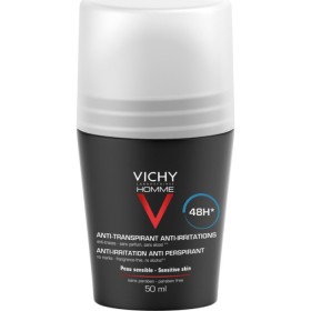 Vichy Homme 48h Deodorant Roll-on for Sensitive Skin Αποσμητικό για Ευαίσθητες Επιδερμίδες 50ml