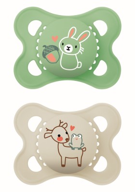 Mam Πιπίλα Original Unisex Σιλικόνης ( χακί & μπέζ ) 2-6 μηνών, 2τεμ