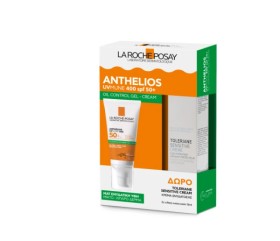La RochePosay Anthelios UVMUNE 400 Oil Control Gel Cream SPF50+ Αντηλιακή Κρέμα Προσώπου 50ml  ΔΩΡΟ La Roche Posay Toleriane Sensitive Ενυδατική Κρέμα 15ml