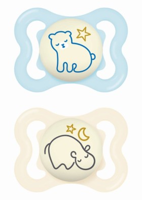 Mam Πιπίλα Supreme Night Σιλικόνης 2-6 μηνών Αγόρι γαλάζιο & σομόν ,2τμχ.