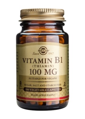 Solgar Vitamin B1 (Thiamin) 100mg 100 Φυτικές Κάψουλες