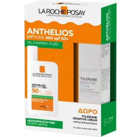La Roche Posay Promo Anthelios Uvmune 400  Spf50+ Oil Control Fluid  Αντηλιακό Γαλάκτωμα Προσώπου  Λεπτόρευστης Υφής για Λιπαρό Δερμα 50ml & Δώρο Toleriane Sensitive Creme - Κρέμα Ενυδάτωσης -15ml