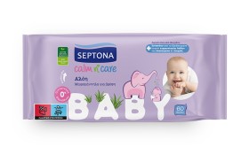 Septona Baby Calm and Care Μωρομάντηλα για βρέφη με Αλόη, 60τμχ