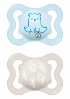 Mam Πιπίλα Supreme Σιλικόνης 2-6 μηνών Αγόρι γαλάζιο & μπεζ ,2τμχ.