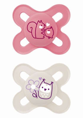 Mam Πιπίλα Start Σιλικόνης 0-2 μηνών Κορίτσι ρόζ & κρέμ , 2τεμ.