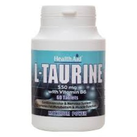 Health Aid L-Taurine 550mg + Vitamin B6 60tabs