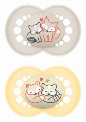 Mam Σετ Πιπίλες Day & Night 6-16 μηνών Unisex μπεζ & κίτρινο ,2τμχ.