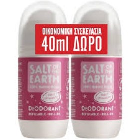 Salt of the Earth Promo Sweet Strawberry Refillable Deodorant Αποσμητικό Roll-On 2x75ml