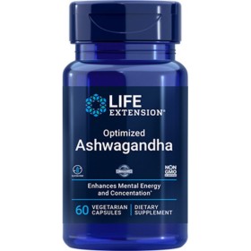 LIFE EXTENSION Optimized Ashwagandha Συμπλήρωμα Διατροφής για το Στρες & την Μνήμη, 60veg.caps