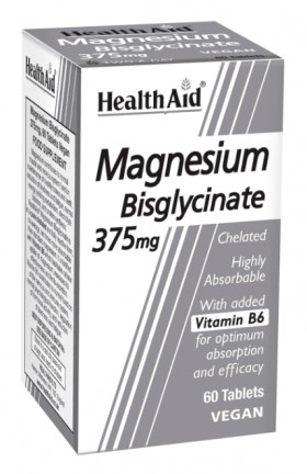 Health Aid Magnesium Bisglycinate 375mg & Vitamin B6 60 Ταμπλέτες