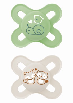 Mam Πιπίλα Start Σιλικόνης 0-2 μηνών unisex πράσινο & μπέζ , 2τεμ