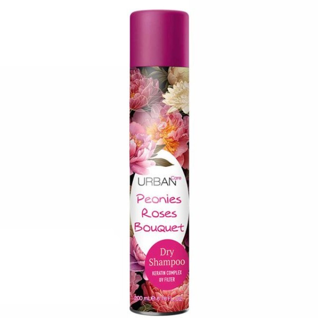 Urban Care Dry Shampoo Peonies Roses Bouquet- Ξηρό Σαμπουάν με υπέροχο άρωμα παιώνιας και τριαντάφυλλου  200 ml