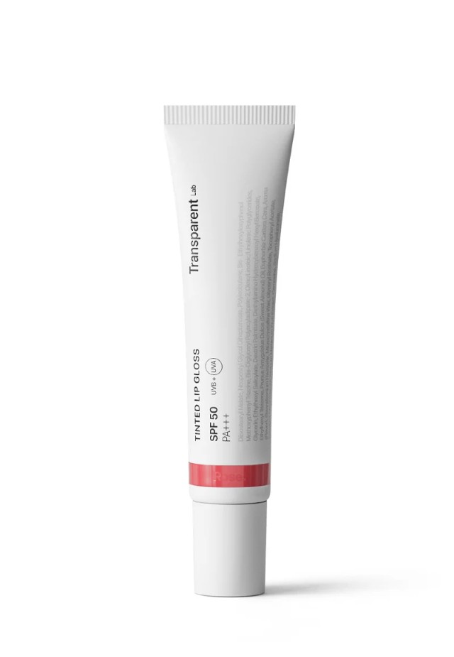 Transparent Lab Tinted Lip Gloss Rose-Ενυδατικό βάλσαμο χειλιών με χρώμα και SPF50 Poz 15ml