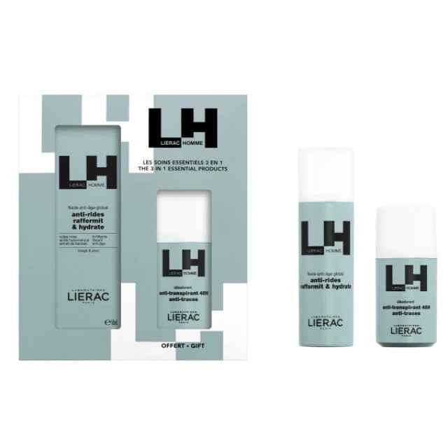 Lierac Homme Promo Global Anti-Aging Fluid 50ml & Deodorant, 50ml