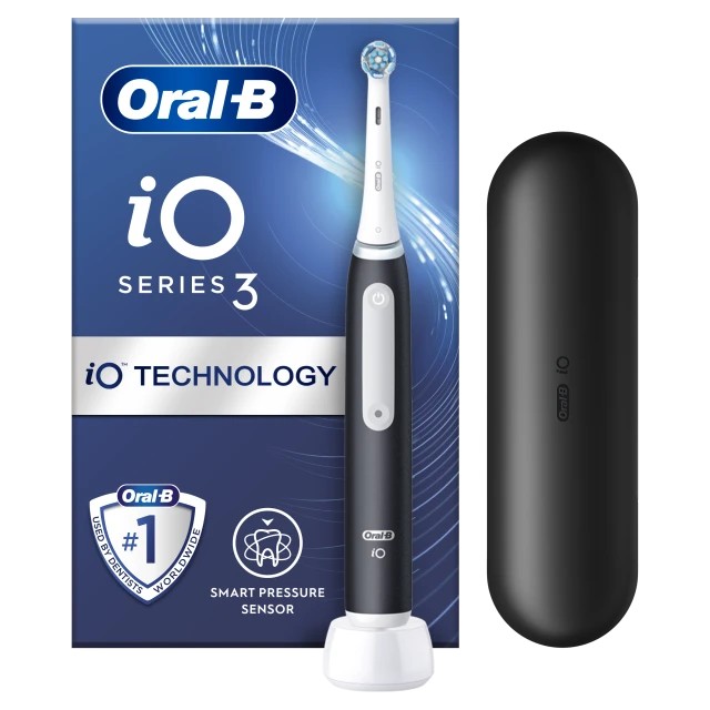 Oral-B iO Series 3 Magnetic Black Ηλεκτρική Οδοντόβουρτσα με Θήκη Ταξιδίου, 1τμχ