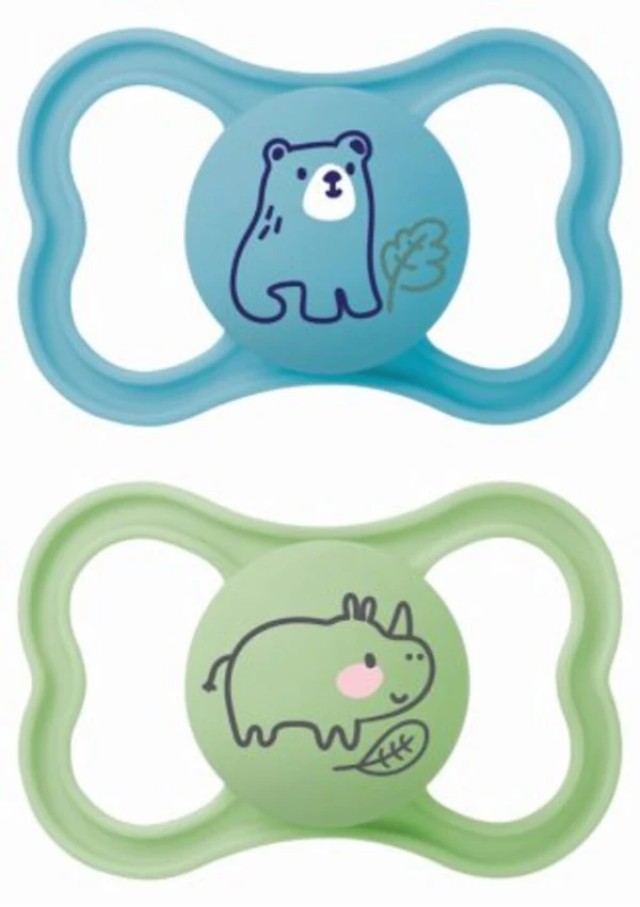 Mam Ορθοδοντικές Πιπίλες Σιλικόνης Air για 16+ μηνών Αγόρι Σιέλ/Πράσινο 2τμχ