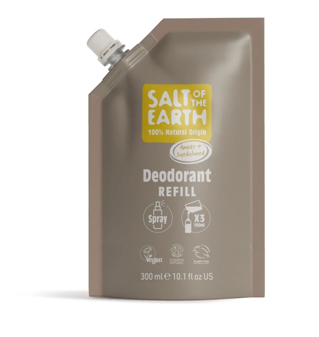 Salt of the Earth  Amber & Sandalwood Spray Refill Spray Pouch 300ML