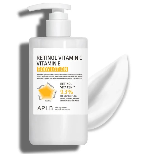 APLB Retinol Vitamin C Vitamin E Body Lotion 300ml-Κρέμα σώματος για Αντιγήρανση & Λάμψη 300ml