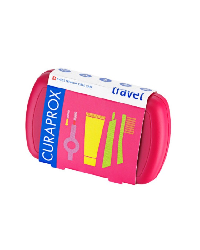 Curaprox Travel Set Στοματικής Υγιεινής Ταξιδίου Φούξια
