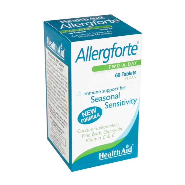 Health Aid Allergforte Φυσικό Αντισταμινικό Για Εποχιακές Αλλεργίες 60 Ταμπλέτες