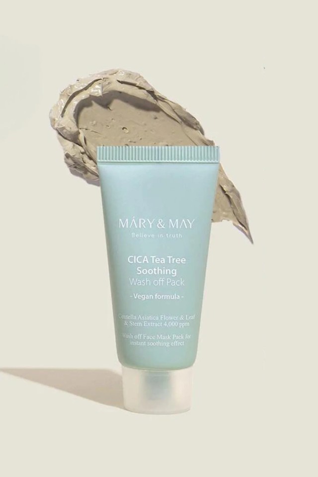 Mary&May CICA TEA TREE SOOTHING WASH OFF PACK | Μάσκα Προσώπου με Άργιλο, Τεϊόδεντρο και Centella asiatica 30g