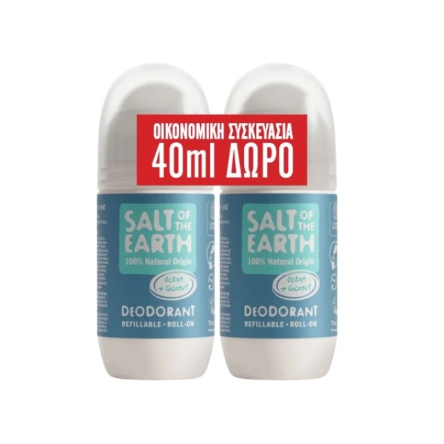 Salt of the Earth Promo Ocean & Coconut Refillable Deodorant Αποσμητικό Roll-On 2x75ml