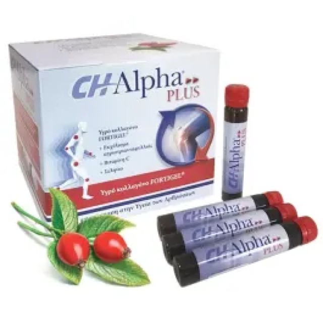 CH-ALPHA PLUS Fortigel Υδρολυμένο Κολλαγόνο μια μοναδική συλλογή πρωτεϊνών και αμινοξέων, απαραίτητες δομικές μονάδες για την υγεία των αρθρώσεων 30 αμπ x 25 ml