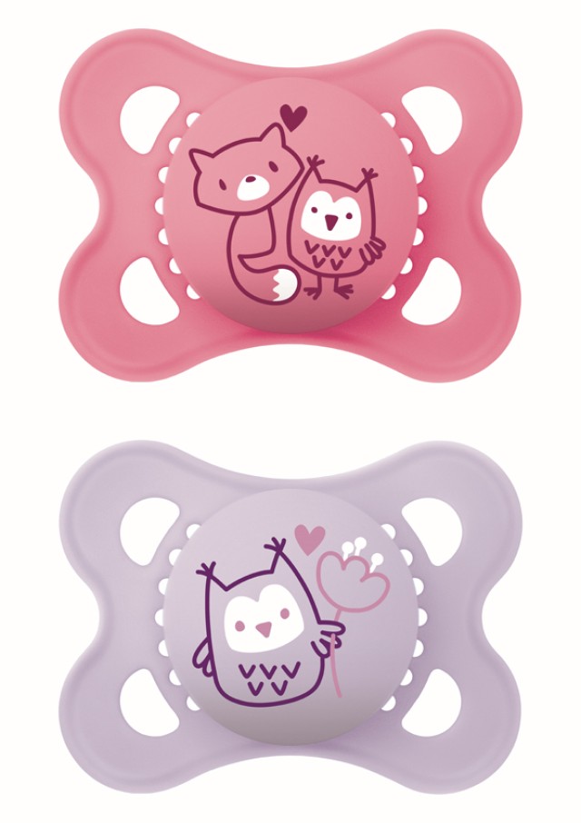 Mam Πιπίλα για Κορίτσι Original Σιλικόνης μωβ & λιλά 2-6 μηνών,2 τεμ