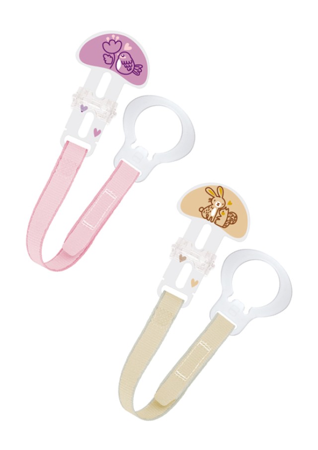 Mam Κορδέλα Πιπίλας Ροζ/Μπεζ Κορίτσι2 τεμάχια