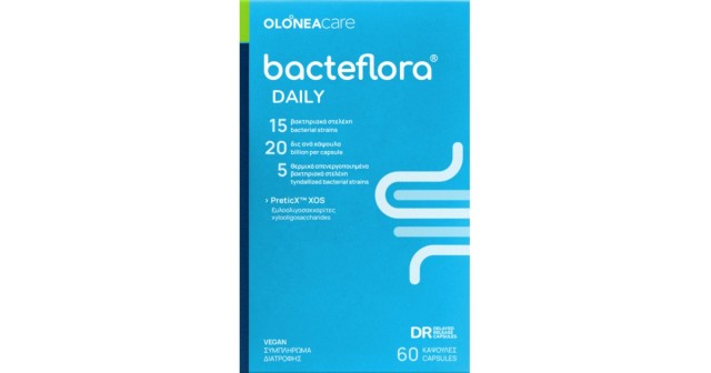 Bacteflora Daily με Προβιοτικά και Πρεβιοτικά για κάθε ημέρα 60 φυτικές κάψουλες