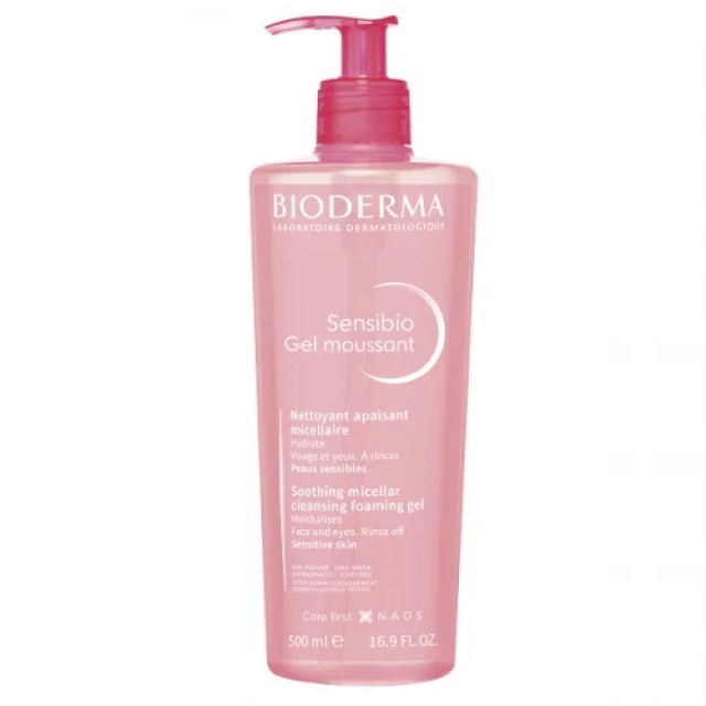 Bioderma Sensibio Gel Moussant Απαλό Τζελ Καθαρισμού & Αφαίρεσης Μακιγιάζ για Ευαίσθητο Δέρμα 500ml