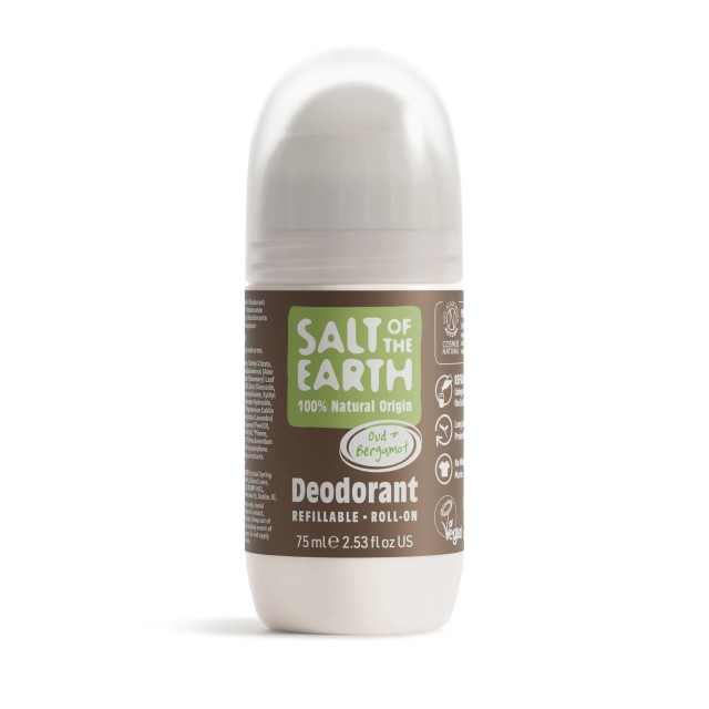 Salt Of The Earth Oud & Bergamot Natural  Roll-On Deodorant