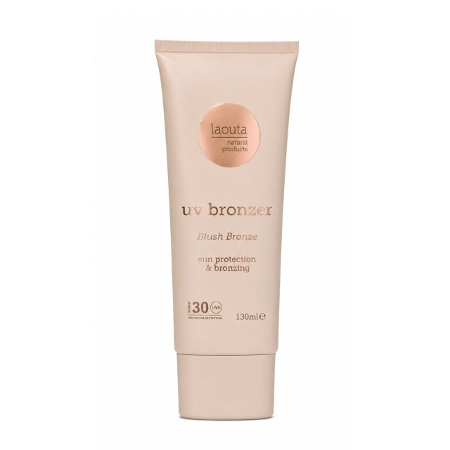 Laouta Natural Products UV Bronzer Αντηλιακό με Χρώμα & Μπρονζέ Αποτέλεσμα Blush Bronze SPF30, 130ml