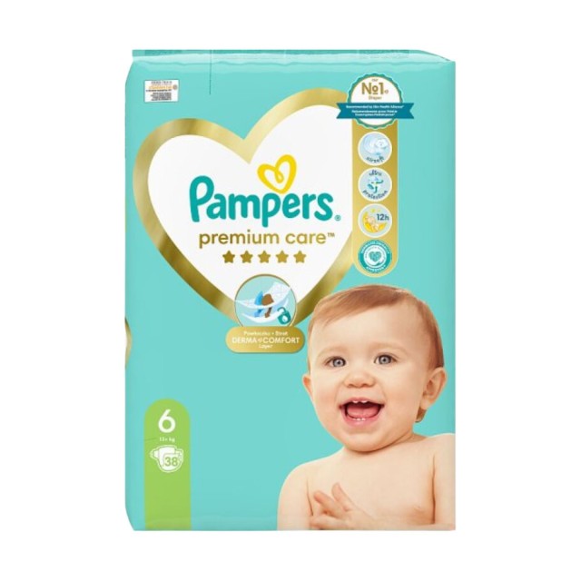 Pampers Premium Care Βρεφικές Πάνες No6 (13+kg) 38τμχ