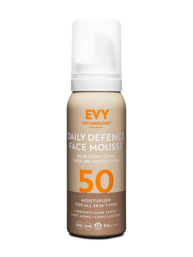 EVY Technology Daily Defence Face Mousse Αντηλιακή Προσώπου SPF50 75ml